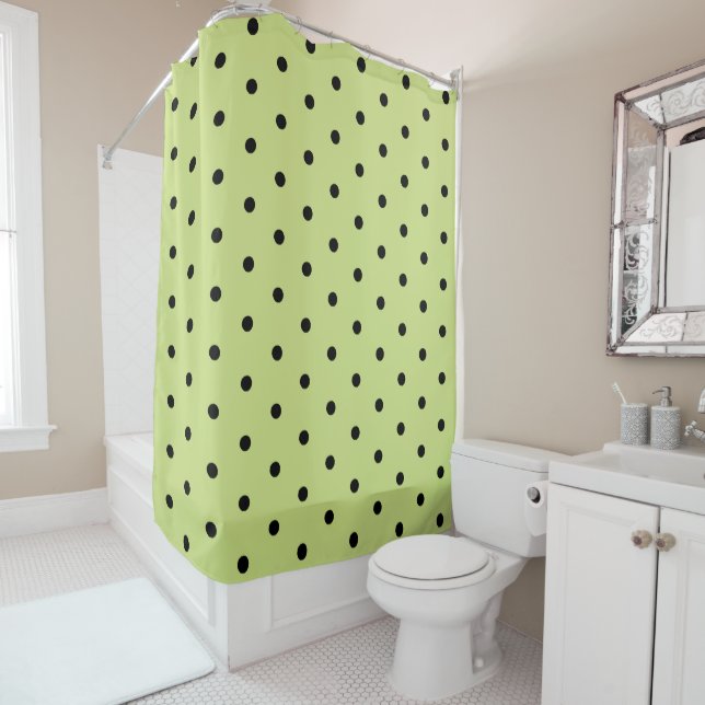 Lime Chartreuse Whimsical Black Polka Dot (In Situ)