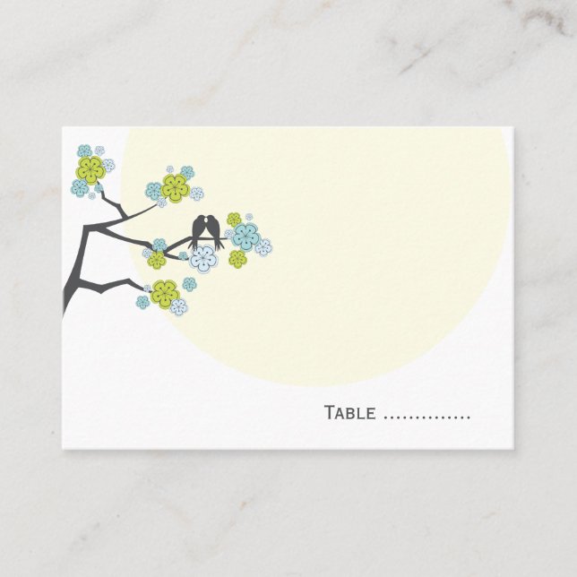 Lime Cherry Blossoms Inséparable Mariage Carte Pla (Devant)