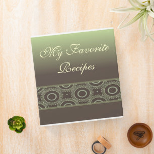 Lime Circles Recipe Book Binder