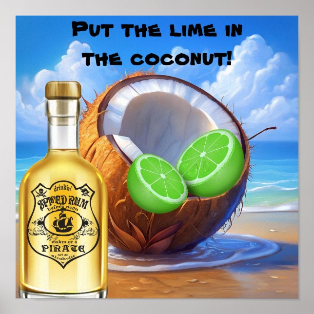 Lime, Coconut and Rum Poster (Devant)