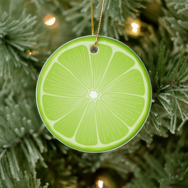 Lime Delight  Ceramic Ornament (Tree)