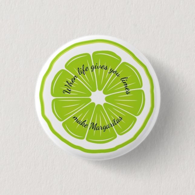 Lime Design 1 Inch Round Button (Front)