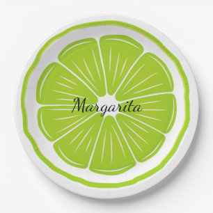 Lime Design Paper Plate