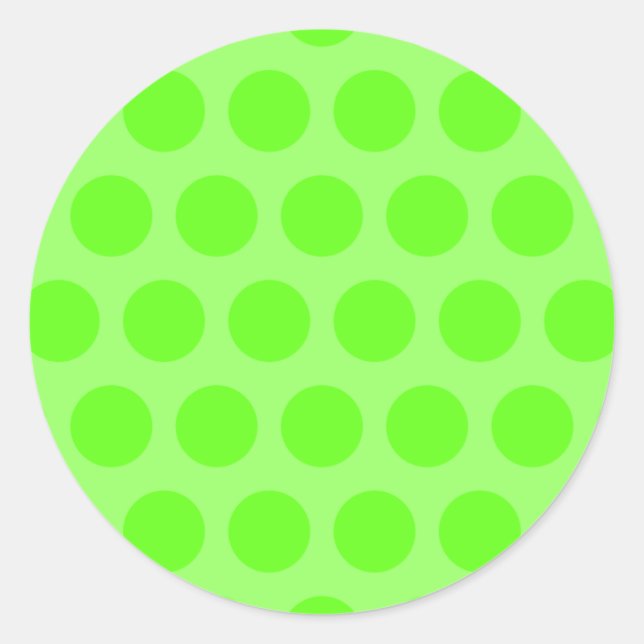 Lime Dots Classic Round Sticker (Front)