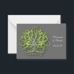 Lime Elegant Rustic Luxe Wedding Tree Advice Card<br><div class="desc">What is your advise for a long and happy marriage? On One side and Bride and Groom's Name on other with wedding date and elegant Green Tree for the Forest Wedding #Swirly Tree #Business #Card #forest #Wedding #ForestWeddingv You Choose Background Colour from almost 200 colours Lime and Brown Tree -you...</div>
