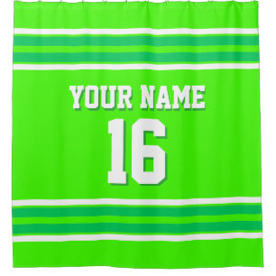 Lime Emerald Green White Stripes Sports Jersey