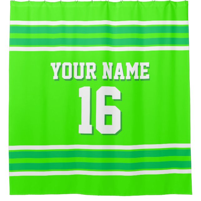Lime Emerald Green White Stripes Sports Jersey (Front)