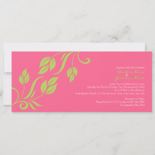 Lime et rose Feuille Faire-part de mariage