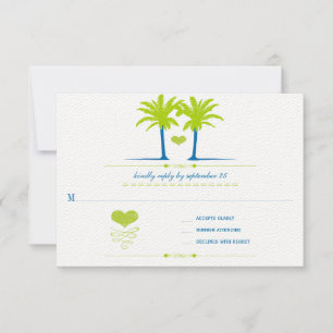 Lime et Royal Blue Beach Typographie Invitation