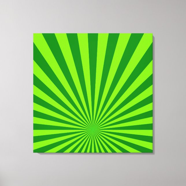 Lime et Vert Funky Art Abstrait Enveloppé Toile (Recto)