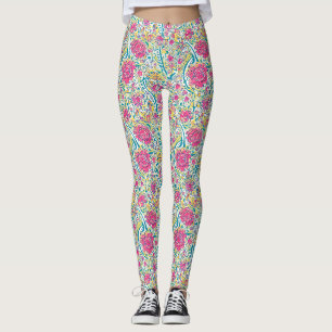 Lime Floral Arabic Pattern Leggings