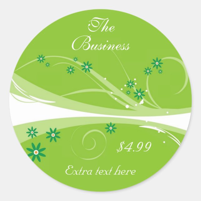Lime Flowers Stickers (Front)