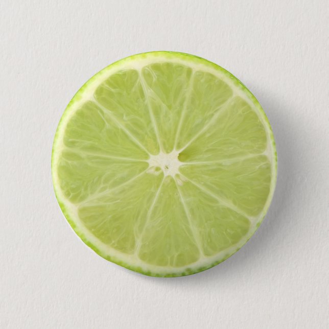 Lime Fruit Fresh Slice 2 Inch Round Button (Front)