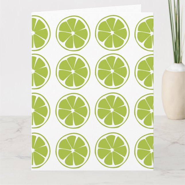 Lime Fruit Green Lime Pattern Card (Front)