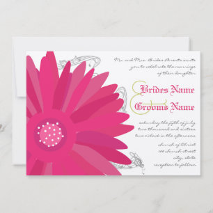 Lime & Fuchsia Gerber Daisy Faire-part de mariage
