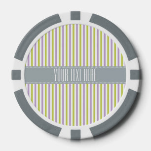 Lime & Fuchsia Stripes jetons de poker personnalis