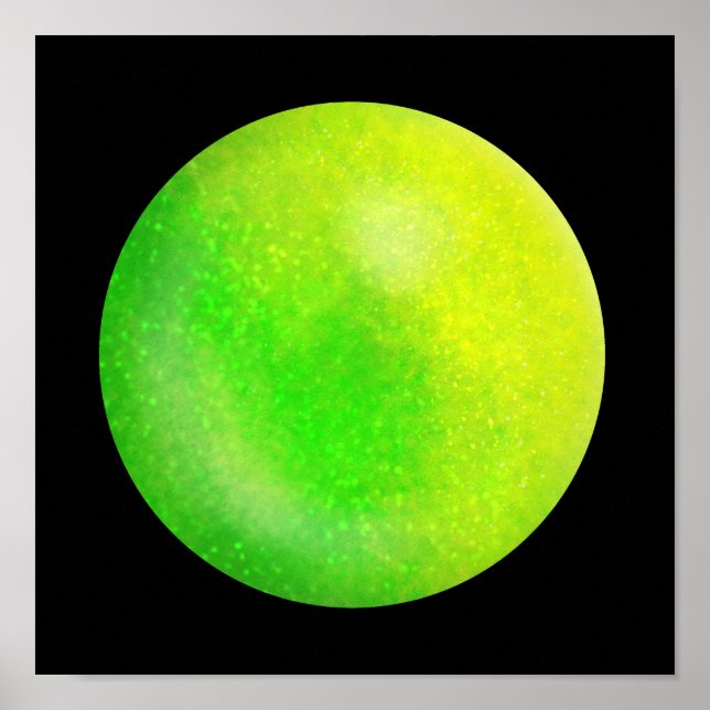 Lime Galaxy Orb – Lime and Neon Green Marble Print (Front)