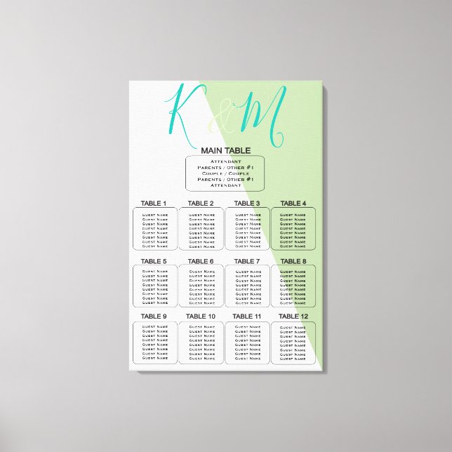 Lime Geometric Magnificent Minimalist Wedding Canvas Print (Front)