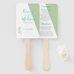 Lime Geometric Magnificent Minimalist Wedding Hand Fan