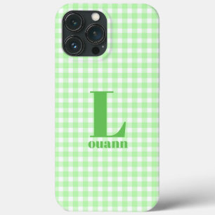 lime gingham iPhone 13 pro max case