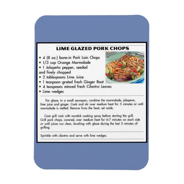 Lime Glazed Pork Chops Magnet (Vertical)