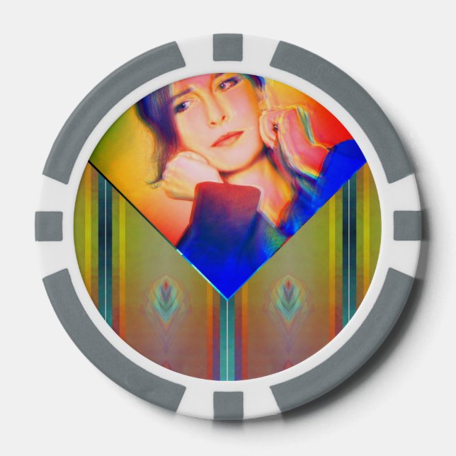 Lime Glow Fashionista Poker Chips (Front)