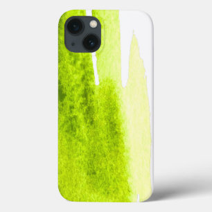 Lime grass green watercolor swish iPhone 13 case