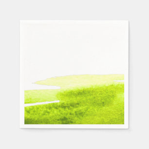 Lime grass green watercolor swish napkin