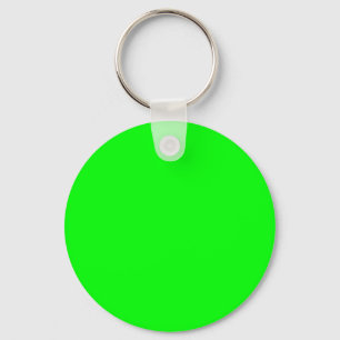 Lime Green 00FF00 Colour - With Option to Add Name Keychain
