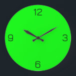 Lime Green 00FF00 Colour - With Option to Add Name Large Clock<br><div class="desc">Add a name, initials or some text, or keep the colour alone. Colour coordinates with other items in the store based on the name and the HEX code (six-digit hex triplet) shown. Use this code to mix, match and customize any other item to go with this, or to add to...</div>