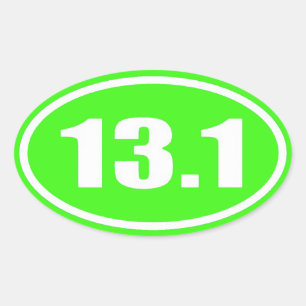 Lime Green 13.1 Sticker   Half Marathon