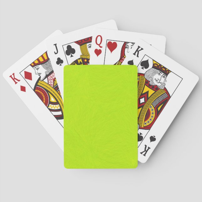 Lime Green Abstract Painting Playing Cards (Back)
