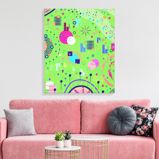 Lime Green Abstract Print (Insitu(LivingRoom))