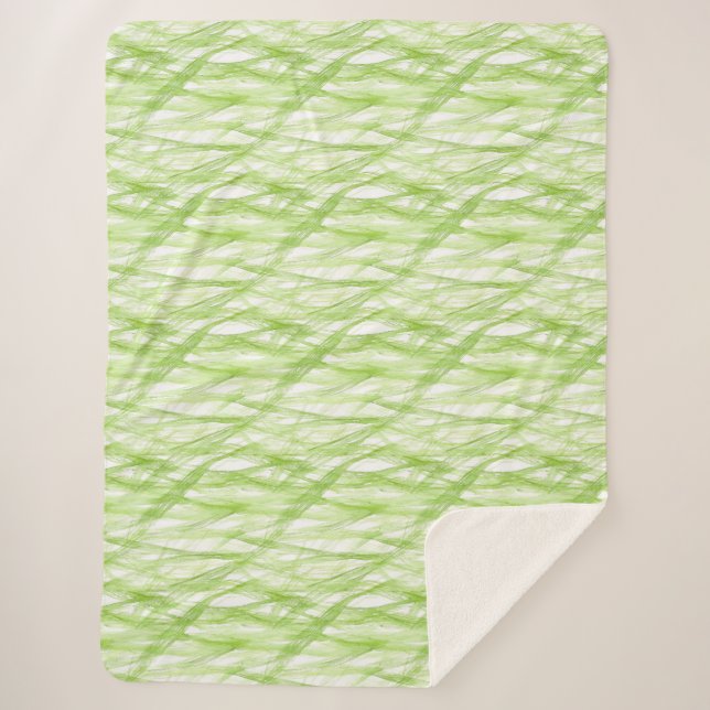 Lime Green Abstract Sherpa Blanket (Front)