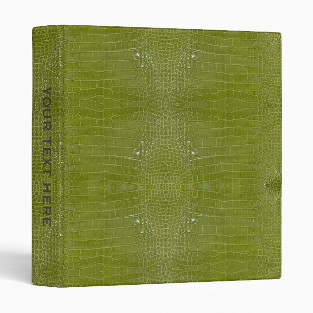 Lime Green Alligator Skin Binder (Front/Spine)