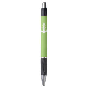Lime Green Anchor Monogrammed Pen