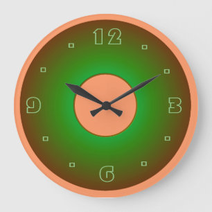 Lime Green and Apricot> Plain Wall Clocks