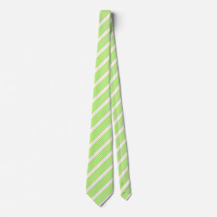 Lime green and beige five stripes pattern tie