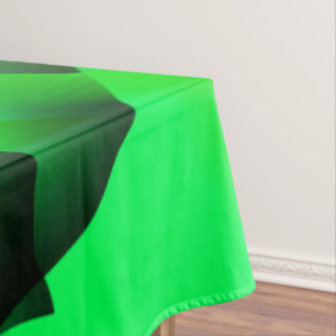 Lime green and black curling, with shadow? tablecloth