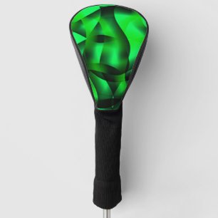 Lime green and black curling, with some shadow? golf head cover