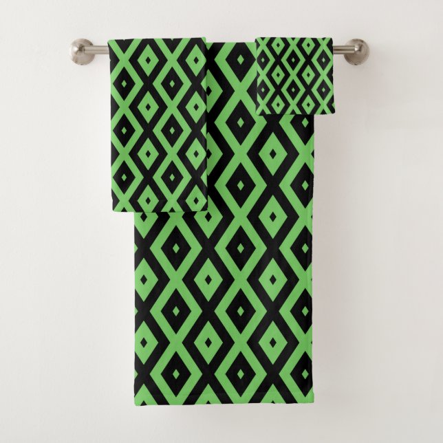 Lime green and black diamond pattern (En situation)