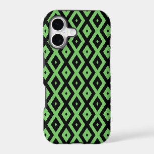 Lime green and black diamond pattern