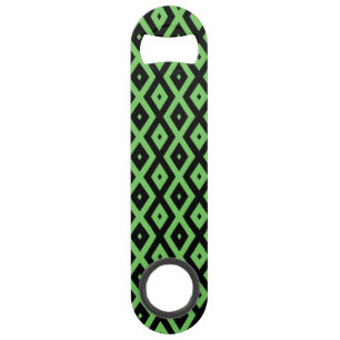 Lime green and black diamond pattern bar key