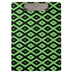 Lime green and black diamond pattern clipboard