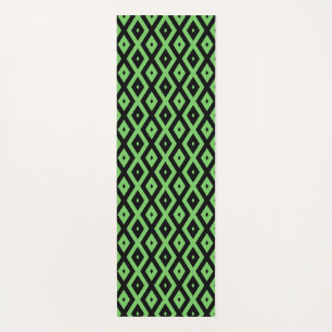 Lime green and black diamond pattern yoga mat