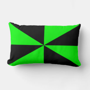 Lime Green and Black Pinwheel Lumbar Pillow