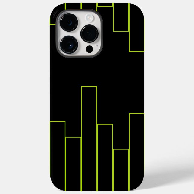 Lime Green and Black Rectangles Case-Mate iPhone Case (Back)