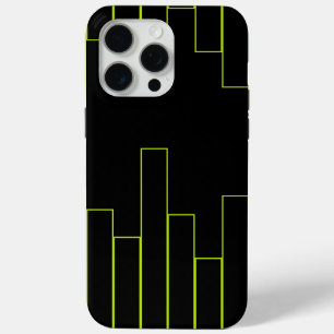 Lime Green and Black Rectangles iPhone 15 Pro Max Case