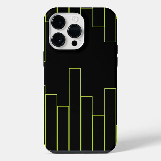 Lime Green and Black Rectangles iPhone Case (Back)