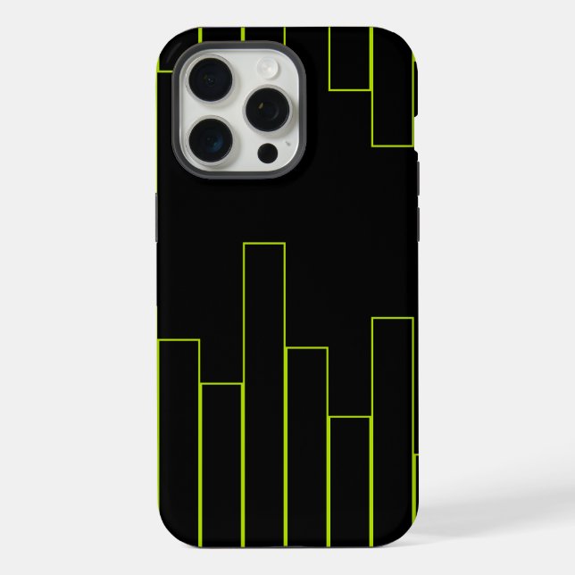 Lime Green and Black Rectangles iPhone Case (Back)
